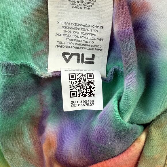 Fila Tie Dye Halter Top Rainbow Crop Logo Festival Rave Pride Tank Size Large - Picture 8 of 10